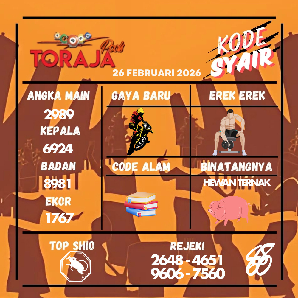 Kode Syair Toraja Pools Februari pools
