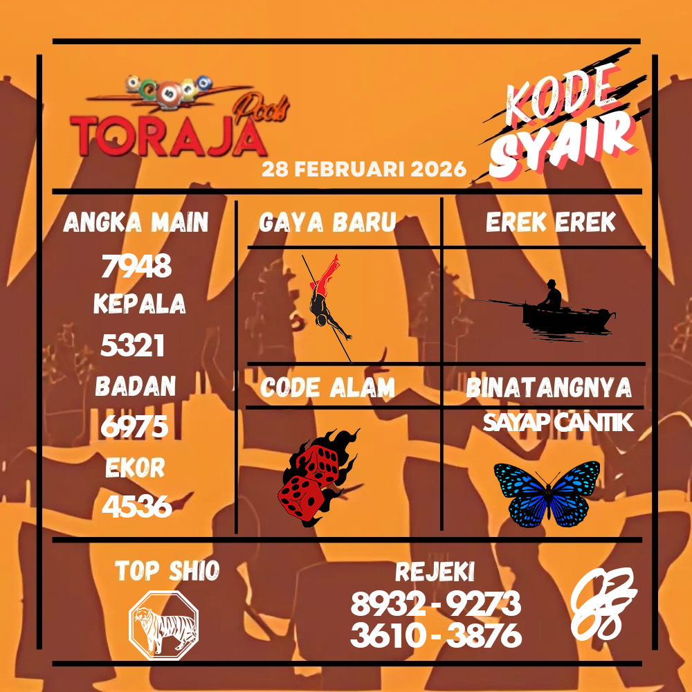 Kode Syair Toraja Pools Februari pools