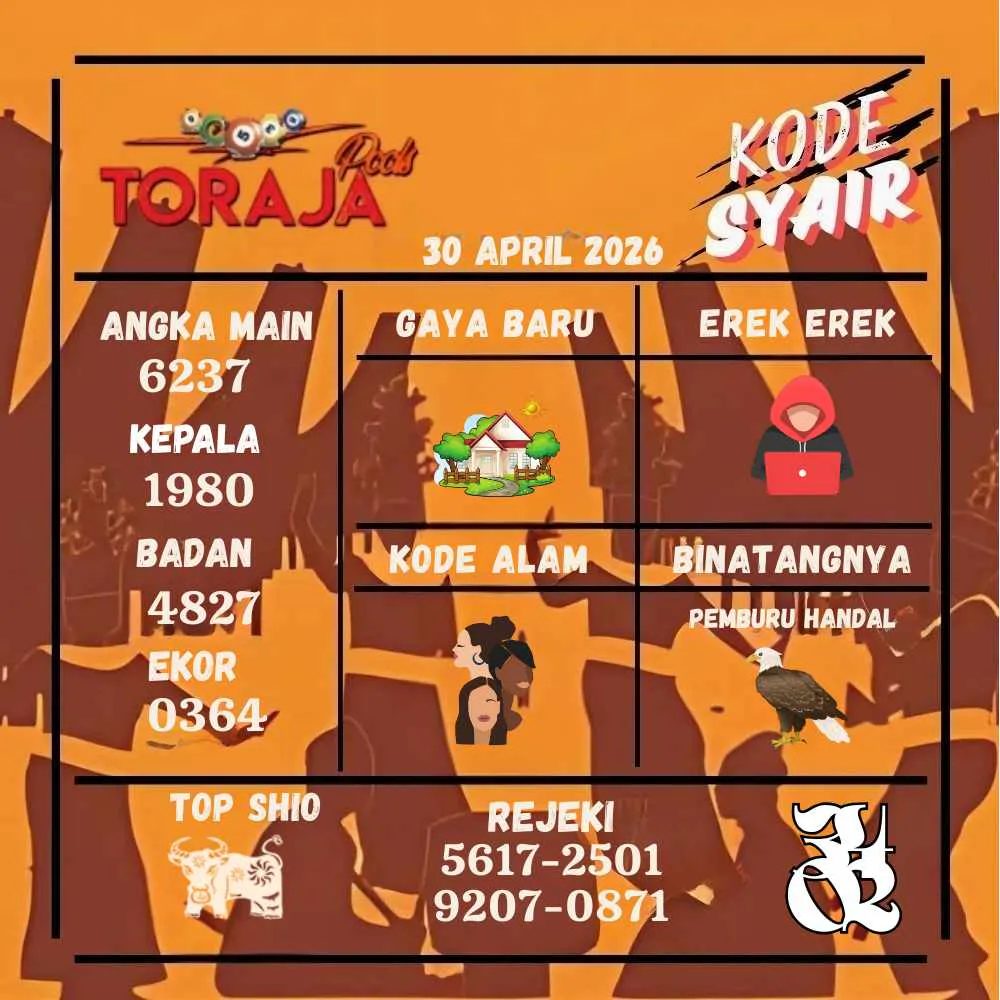 Kode Syair Toraja Pools April 2026

